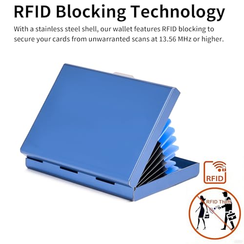 Image of Credit Card Holder Wallet Stainless Steel Card Case RFID Blocking Business Card Holder Protector for Women Men