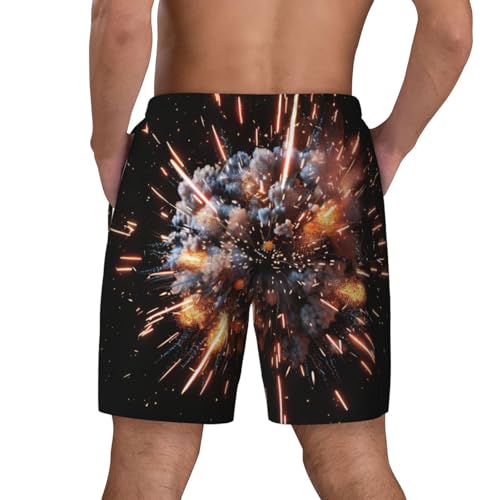 Explosion Firework 3D Print Men's Swim Trunks Quick-Dry Mesh Beach Shorts Swimwear for Men Swimming Surfing4