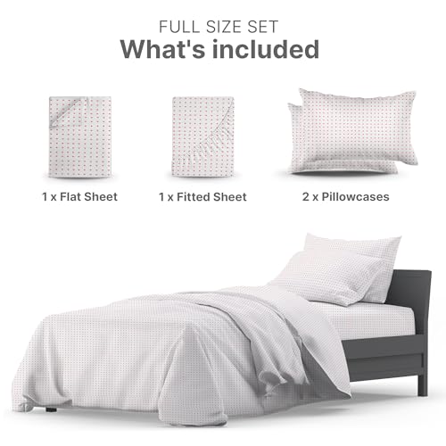 Cgk Unlimited KIDFULLREDHEARTS Kids Hearts Full Sheet Set - Cute 4 Piece Full Bed Sheets thumb #2