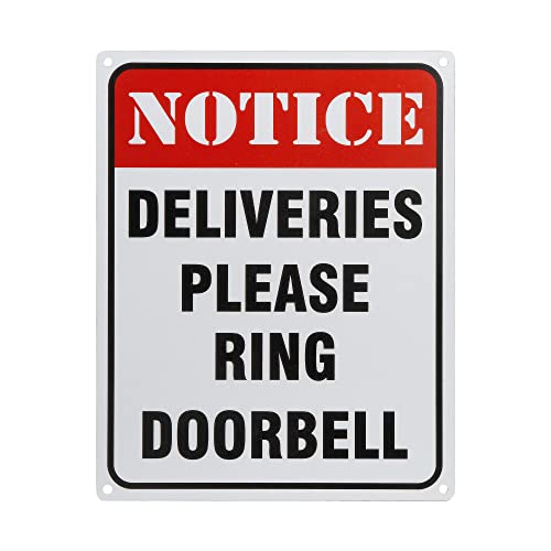 Panneau réfléchissant Deliveries Please Ring Doorbell antirouille durable