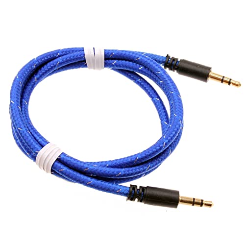 Cable Auxiliar de Audio Jack 3.5mm 1 metro Azul miniatura 1