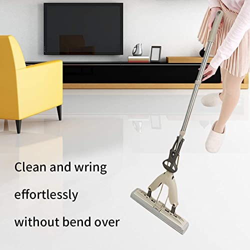 Image of Medium Sponge Mop, Stainless Steel Handle, PVA Absorbent Head, Self Squeeze, Ideal for Tile, Laminate, Parquet Floors