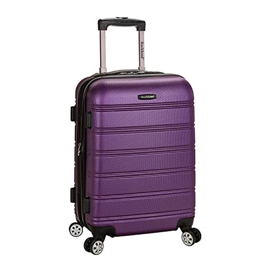 Rockland Melbourne Hardside Expandable Spinner Wheel Luggage, Purple, Carry-On 20-Inch
