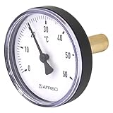 WITTKOWARE Bimetall-Thermometer, DN15 (1/2'), Ø 62mm, 0-60°C, schwarz