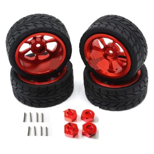 ZDingTech 16440 Upgrade Metal Wheels Tires,Metal Wheels Hex,Pins for 1/16 MJX Hyper Go H16BM H16GT,14301 14302 Parts,Metal Wheels for MJX 16207 16208 16209 16210 14301 Upgrade Parts H14BM 14209 14210