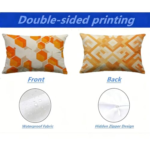 Housse de coussin extérieur 60x90 orange nordique de qualité supérieure - 3