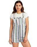 RVCA Womens Townhouse Overall Romper, Multi, S