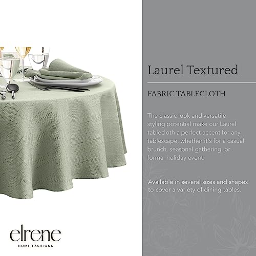 Elrene Home Fashions Laurel Solid Texture Water and Stain Resistant Tablecloth, 60