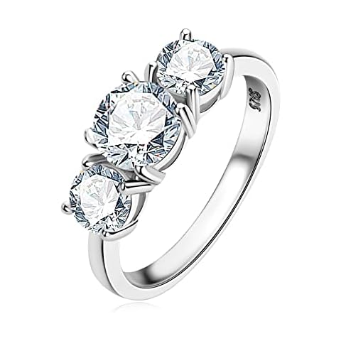 AINUOSHI 3-stone Moissanite Engagement Ring Cover