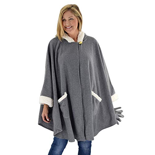 Le Moda Women’s Hooded Cape with Matching Gloves | Winter Collection | One Size Fits All