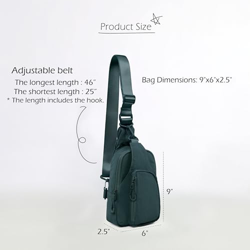 Image of ODODOS Sling Bag with Adjustable Straps Crossbody Chest Bag Lightweight Backpack for Casual Traveling Hiking