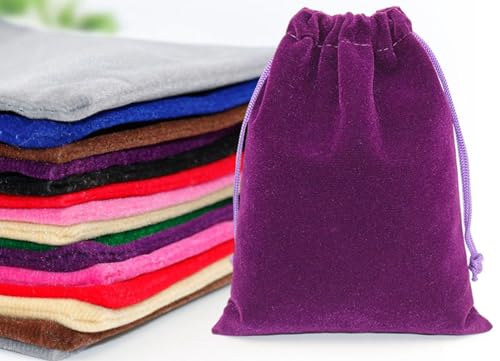 Bolsas de terciopelo con cordón grandes contra arañazos en joyas 4