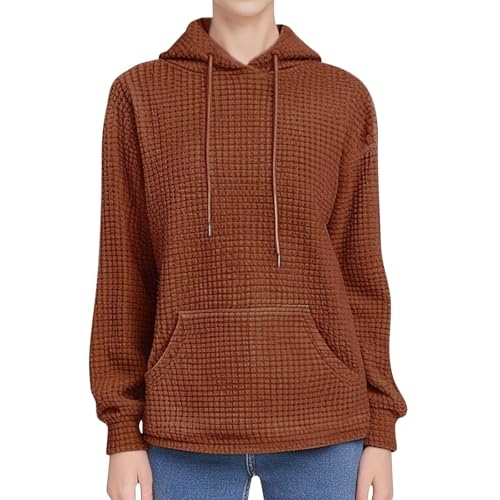 Sweat plaid femme grande taille uni avec poche kangourou du S au 3XL