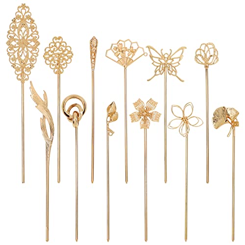 Baguettes à cheveux accessoires chignon fleur papillon argenté pour femme et fille