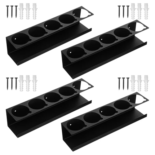 Pafeooui 4-Pack 5 Holes Spray Can Holder Bottle Organizer Wall-Mounted Spray Paint Can Rack Organizer for Garage, Workshop & Home