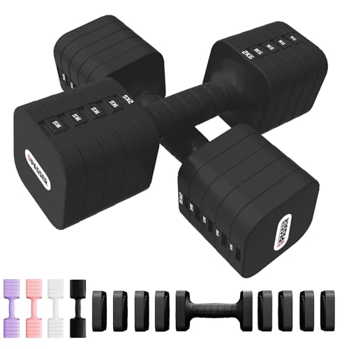 Passer 20 kg verstelbare halterset, 5-in-1 korte halters, 2-delige set
