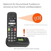 Gigaset E290A - Schnurloses Senioren-Telefon mit Anrufbeantworter und großen Tasten - großes Display, Zielwahltasten für wichtige Nummern, Verstärker-Funktion für extra lautes Hören, schwarz – Ansicht 2