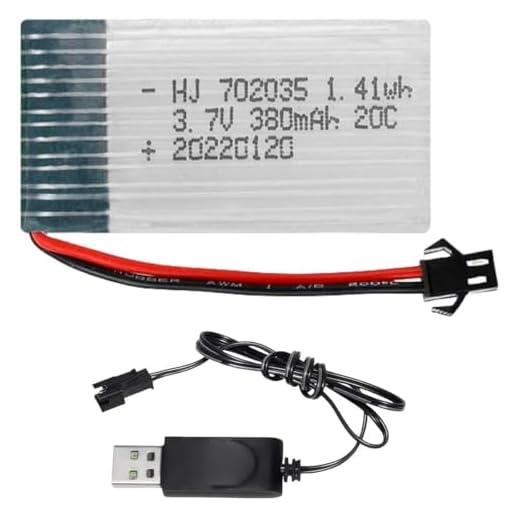 ERYNK 3.7V 380mAh 25C RC Flugzeug Akku für RC Quadcopter, Hubsan X4 H107,H107C,H107L, X11 X11C,HS170 HS170C F180C HS170G TOZO Q2020 E016H E016F Drohnen Akku mit SM-2P Anschluss und USB