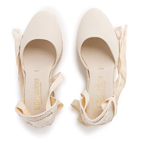 Sevilla Authentic Spanish Espadrille Wedge Sandals for Women - Sustainable, Eco Friendly, Vegan Shoes. Classic Style, Organic Cotton Canvas Upper, Comfy Insole, Jute Midsole, Rubber Sole. Made in Spain3