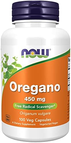 NOW Supplements, Oregano (Origanum vulgare) 450 mg, Free Radical Scavenger*, 100 Veg Capsules