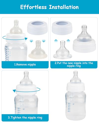 Silicone Nipple for Philips Avent Anti-Colic Baby Bottles, Flow 1, 1m+, 4 Count
