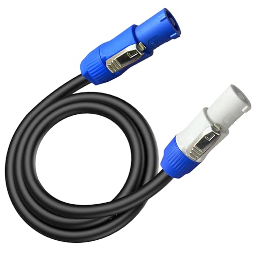 PowerCon Power Cable AC PowerCon Input to Output 12AWG 3 Pin Power Extension Cable for LED Screen Beam Moving Head Light Stage Light Power Audio Video Equipment and More-3FT