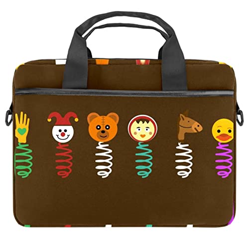 Sacoche à bandoulière pour ordinateur portable 13.3 housse mallette PC bleu et marron