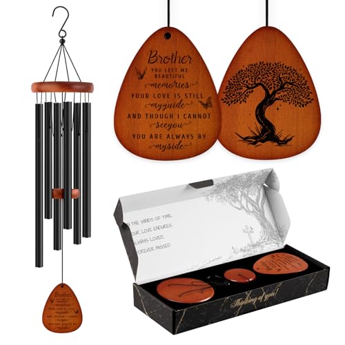 Image of SteadStyle Memorial Gifts for Loss of Brother, Memorial Wind Chimes, in Memory of Loved One, Bereavement Gifts, Sympathy Gift for Loss of Brother, Home Decor Outdoor Garden Patio