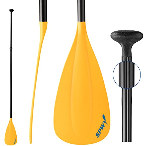 spencer & whitney SUP Paddles - 3-Piece Paddle Adjustable Stand Up Paddle Floating Alloy Portable Paddles(Yellow)