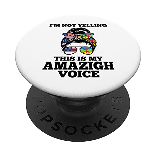 I'm not yelling this is my Amazigh voice Amazigh heritage PopSockets Swappable PopGrip, Black