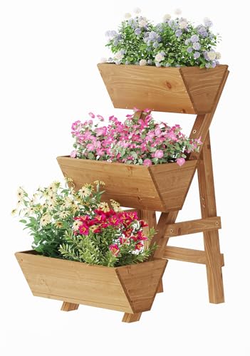 Small Raised Garden Bed, 3 Tier Vertical Garden Planter for Indoor & Outdoor, Raised Planter Box with Legs