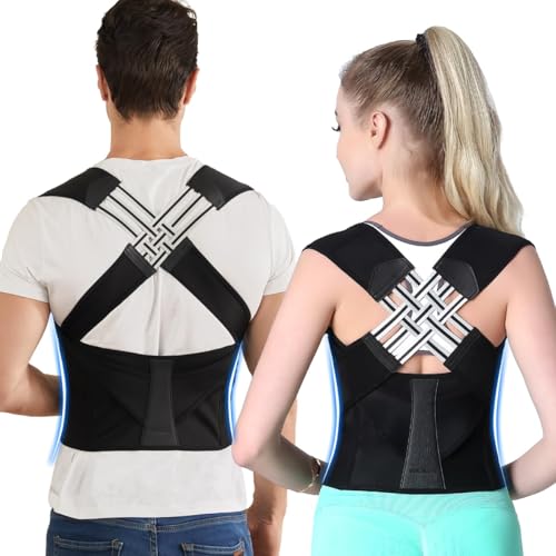 Image of BIGASUO X-Cross Posture Corrector Belt Universal Size Shoulder & Back Support Belt | Back Straightener Brace For Spine & Body Posture Correction | Clavicle Support For Unisex | Universal Size (B57)