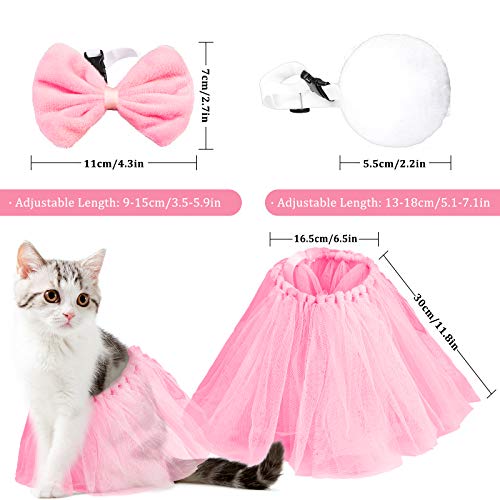 Whaline 2 Sets Easter Dog Bunny Costume Carrot Rabbit Ear Pet Headband Bowtie Collar Lace Skirt Tail 6Pcs White Pink Pet Easter Halloween Party Supplies For Small Medium Large Dog Cat #TOP3