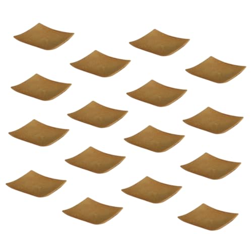 Bandejas cuadradas de bambú 6x6 cm juego 20 piezas miniatura 1