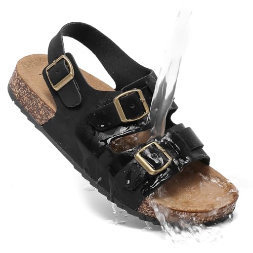 Cork Sandals With Back Strap Double Buckle Footbed Clogs Sandals Women and Men Comfortable Adjustable Ankle Strap Flat Sandal Dressy Open Toe Mules Casual Non Slip Summer Shoes sandalias de mujer4