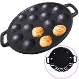 La Cuisine Poffertjespfanne aus Gusseisen mit mattschwarzer Emaillebeschichtung Poffertjes Maker Dutch Poffertjes Pan 24cm Dia.