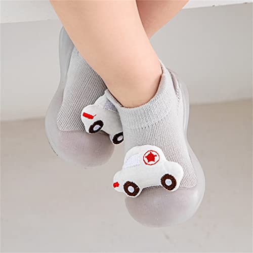 Baby Shoes Toddler Walking Infant Boys Girls Animal Cartoon Socks Shoes Toddler Fleece WarmThe Floor (Grey, 6.5 Toddler)2