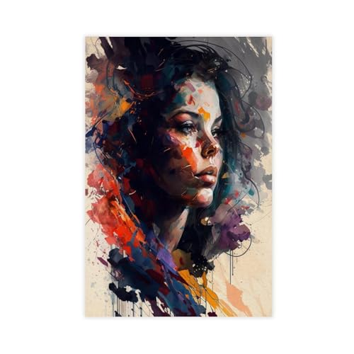 Poster abstrait portrait féminin graffiti, le cadeau déco idéal pour bureau