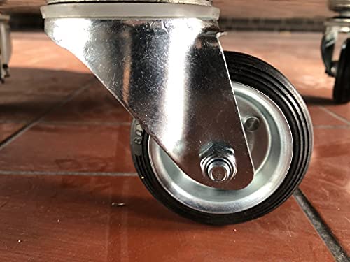 Pflanzenroller AluGrip-R280 bis280kg Blumenroller Untersetzer Indoor Outdoor Alu (Aluminium Riffel 5/6,5mm, Ø450mm)