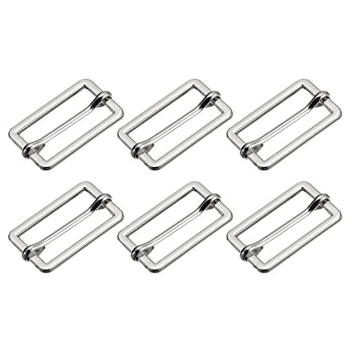 sourcing map Boucle Coulissante, 6pcs 30x15x2mm Métal Rectangle Ajusteur Triglides Glisser Boucle Rouleau Stylo Boucles Glisseur Courroie Ajusteur pour...