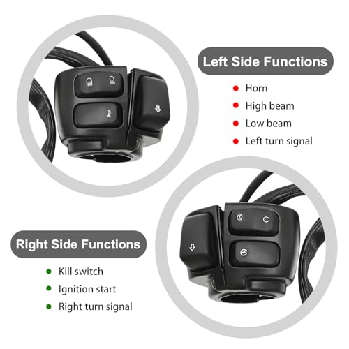 Image of 1 Pair Control Switches Handlebar Horn Turn Signals Light On /Off Switch with Wire Harness Replacement for Harley 1996-2012