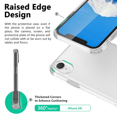 Image of ONES for iPhone XR Case Clear, [PC + TPU Hybrid][Military-Grade Drop Protection][Anti-Yellowing], Shockproof Silicone Hard Cover for iPhone XR, Transparent Slim Case