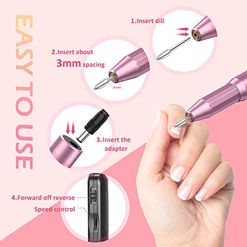 Elektrische Nagelfräser,Profi Elektrische Nagelfeile Pediküreset, 20000u/Min USB Maniküre Set Elektrisch Nagelfräser… – Bild 5