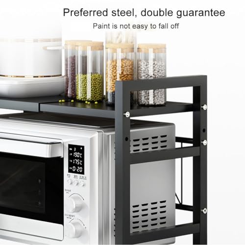 Support four à micro-ondes extensible : étagère de cuisine à 2 niveaux pour comptoir