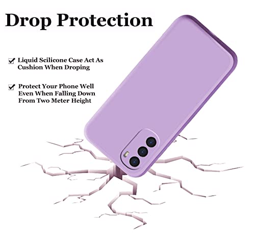 Image of A rtistque Liquid TPU Silicone Matte Shockproof Flexible with Camera Protection Soft Back Cover Case for Motorola Moto G52 / G82 5G - Purple