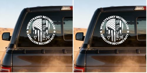 Image of 1776 We The People Vinyl Car Decal US Flag Skull Patriotic (Pack of 2)