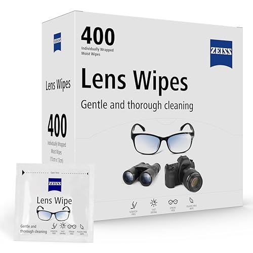 ZEISS Lens Wipes, Lens Cleaner for Glasses, Cameras & Binoculars,Individually Packed Single Use Disposable Cloths in Sachets, for Handy and Portable Spectacle Cleaning On The Go, 400 Count (Pack of 1)