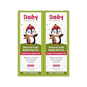 SEJU Fast-Acting Cold Relief Roll On for Babies Eucalyptus Essential Oils for Cold,Cough,Nose&Chest Congestion for Kids Combo Pack
