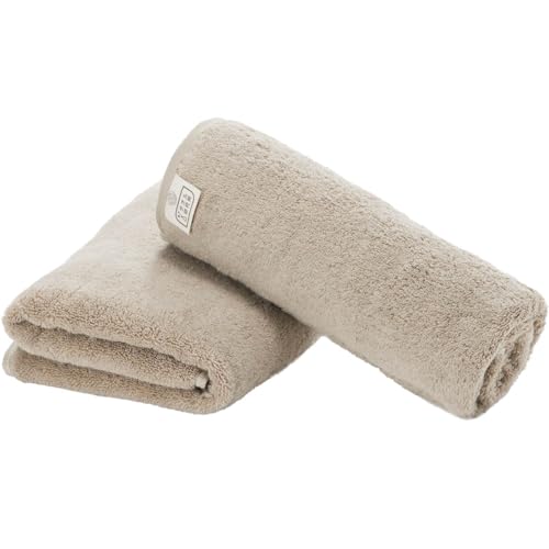 タオル研究所 [ドライキープ] #052 バスタオル グレージュ 2枚セット 乾燥機対応タオル ボリューム 厚手 長持ち 耐久性 風合い 綿100% 500GSM JapanTechnology