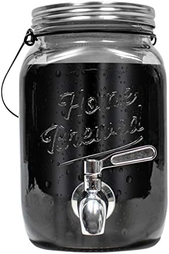 Willow & Everett Cold Brew Maker - Iced Coffee Makers - Glass Pitcher w/ Stainless Steel Spout - Removable Filter - Airtight & BPA-Free Mason Jar w/ Tap - 2L